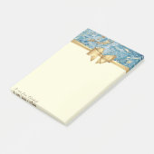 Elegante Strik, Goud Blauwe Marmer Textuur Glitter Post-it® Notes (Schuin)