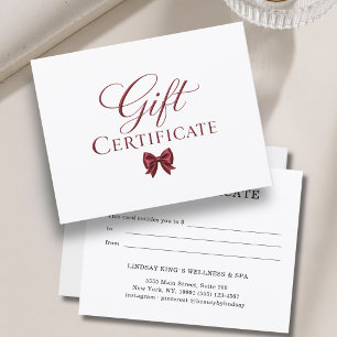 Elegante strik witte rode cadeaubon