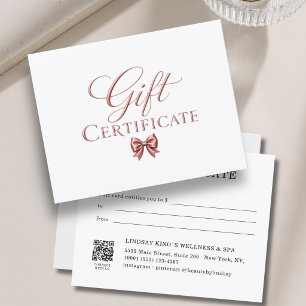 Elegante strik witte roségoud cadeaubon