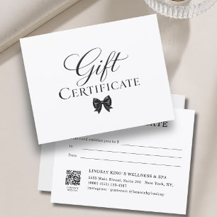Elegante strik witte zwarte cadeaubon
