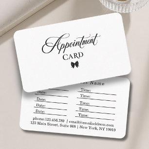 Elegante Strik Zwart Wit Salon Afsprakenkaartje