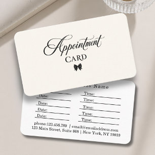 Elegante Strik Zwarte Beige Salon Afsprakenkaartje
