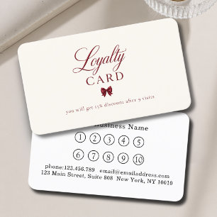 Elegante Strikrood Beige 10 Loyalty Cards Visitekaartje