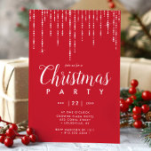 Elegante String Lights Rode Kerstfeest Kaart