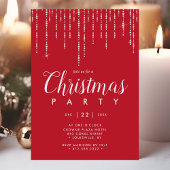 Elegante String Lights Rode Kerstfeest Kaart