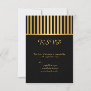 ÉLÉGANTE STRIPE D'OR NOIR TOUTE OCCASION RSVP