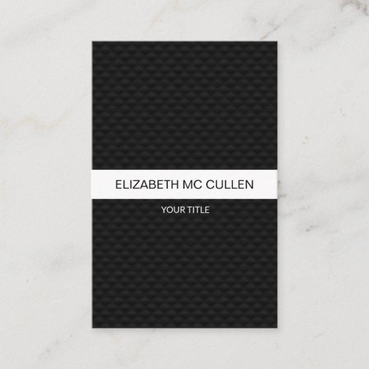 Elegante Struktur Streifen Schwarz/Weiß Visitekaartje (Voorkant)