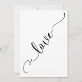 Elegante subtiele typografie, zwart op witte bruil kaart (Achterkant)