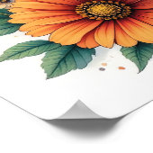 Elegante suikerschedel met bloemen poster (Hoek)