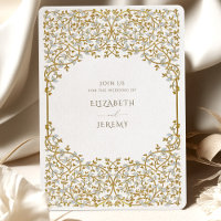 Elégante Suite de Faire-part de mariage Golden Vin