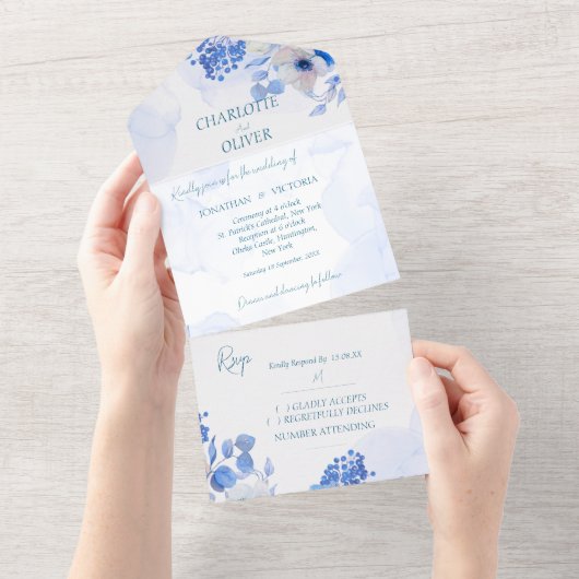 Élégante Suite de Faire-Part de Mariage Tout-Compr (Déchirure)