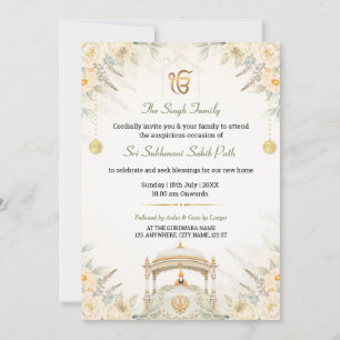 Elegante Sukhmani Sahib Path Huisverwarmingsuitnod Kaart
