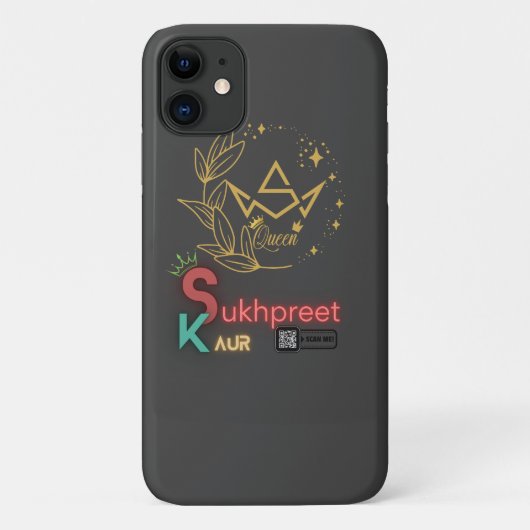 Elegante Sukhpreet Kaur Gepersonaliseerde iPhone C Case-Mate iPhone Case (Achterkant)