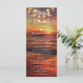 Elégante Sunset Beach Mariage d'été Carte de menu (Debout devant)