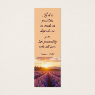 Elegante Sunset Lavendel Landschap Bijbelvers Mini Visitekaartjes