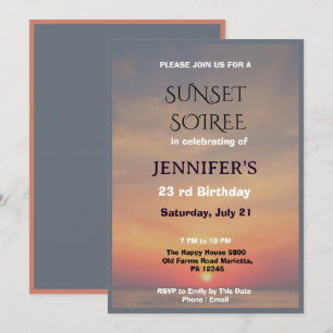 Elegante Sunset Sky Soiree Verjaardag Kaart