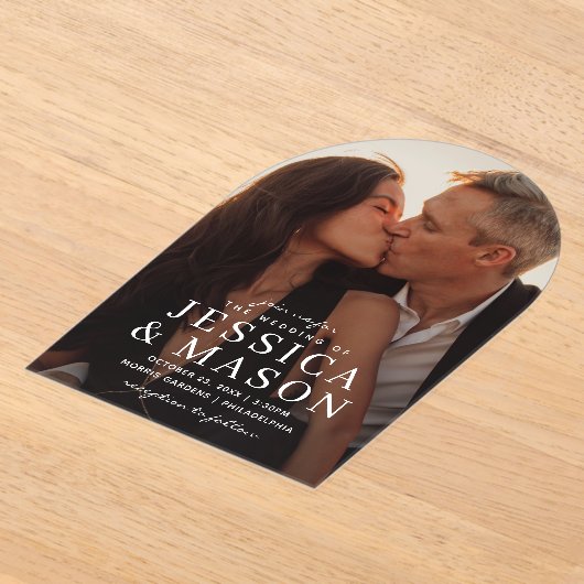 Élégante superposition Faire-part de mariage acryl (Poser)