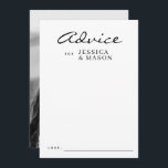 Elégante superposition Moderne Mariage Cartes de c<br><div class="desc">Demandez à tous vos invités mariages de partager leurs meilleurs conseils pour les jeunes mariés ! Customisez facilement avec vos noms et votre photo au dos.</div>