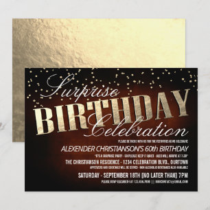 Elégante surprise Invitations de fête d'anniversai