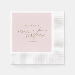 Elegante Sweet 16 Roze Roze Verjaardag  Servet