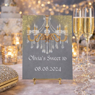 ELEGANTE SWEET 16 VERJAARDAGSUITNODIGING KAART