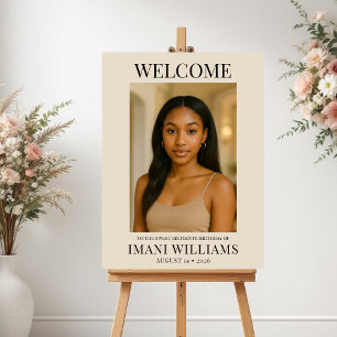 Elegante Sweet Sixteen Foto Verjaardags Welkom Poster