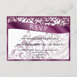 Elegante Swirl RSVP-kaart 3,5x5 RSVP Kaartje