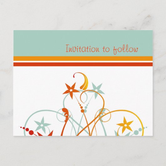 Elegante Swirls voor Save The Date - Gepersonalise Aankondigingskaart (Achterkant)