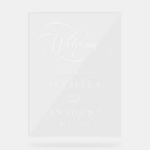 Elegante swirly kalligrafie bruiloft welkom acryl bord (Voorkant)