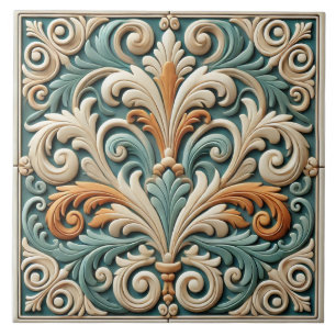 Elegante symmetrische bloemenkeramische Tegel Tegeltje