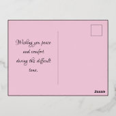 Elégante Sympathie Gold Foil Invitation Carte post (Verso)