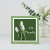 Elegante sympathie witte tulpen mooie bloemen kaart (Staand voorkant)