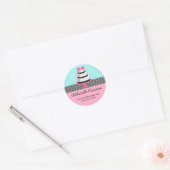 Elegante taart Damask Ronde Sticker (Envelop)