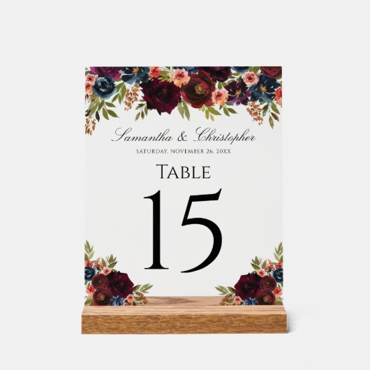 Elégante table de réception de mariage floral Bour (Recto)