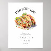 Elegante Taco Over Liefde Koppels Douche Welkomstb Poster (Voorkant)