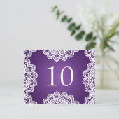Elegante tafel nummer  kant Paarse Briefkaart (Staand voorkant)