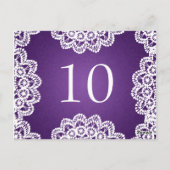 Elegante tafel nummer  kant Paarse Briefkaart (Achterkant)