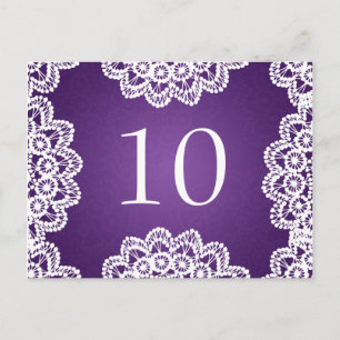 Elegante tafel nummer kant Paarse Briefkaart