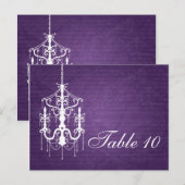 Elegante tafel nummer kroonluchter Paarse Briefkaart (Voorkant / Achterkant)
