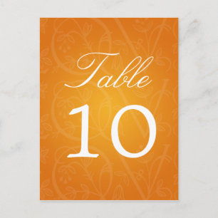 Elegante tafel nummer liefde bloeien Sinaasappel Briefkaart