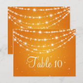 Elegante tafel nummer mousserende keten Sinaasappe Briefkaart (Voorkant / Achterkant)