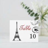 Elegante tafel nummer  Parijs Briefkaart (Staand voorkant)