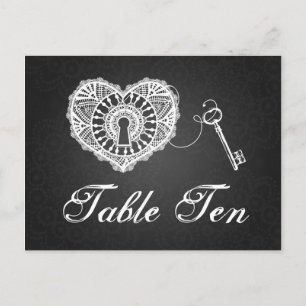 Elegante tafel nummer sleutel tot mijn hart zwart briefkaart