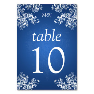 Elegante tafel nummer wervelingen 2 saffier kaart