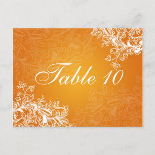 Elegante tafel nummer wervelingen Sinaasappel Briefkaart