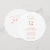 Elegante tafelnummer- en gastnaamstoewijzingskaart kaart (Voorkant / Achterkant)