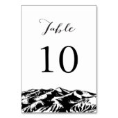 Elegante Tafelnummers voor Mountain Wedding (Achterkant)