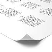 elegante Tafelplanpartij/bruiloft Poster (Hoek)