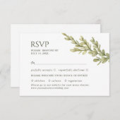 Elegante tak van groen. Botanische bruiloft RSVP (Voorkant / Achterkant)