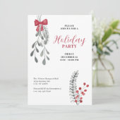 Elegante takken en boog kerstfeest feestdagenkaart (Staand voorkant)